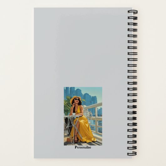 キュートイエロードレスコーヒーレオトルストイ引用文ジャーナル ノートブック (裏面)