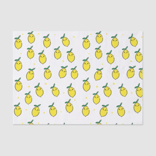 キュートイエローハッピー顔レモン 薄葉紙 (正面)
