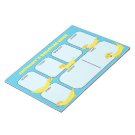 キュートイエローバナナドッグスウィークリープランナー ノートパッド