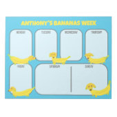 キュートイエローバナナドッグスウィークリープランナー ノートパッド (正面)