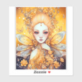 キュートイエローフェアリーファンタジーアート シール (シート)