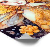 キュートイエローフェアリーファンタジーアート ポスター (角)