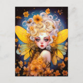 キュートイエローフェアリーファンタジーアート ポストカード (正面)