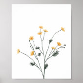 キュートイエローフラワーコスモス子供部屋デコール ポスター (正面)