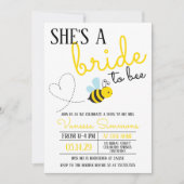 キュートイエローブライドトゥビーブライダルシャワー 招待状 (正面)