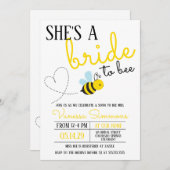 キュートイエローブライドトゥビーブライダルシャワー 招待状 (正面/裏面)