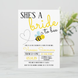 キュートイエローブライドトゥビーブライダルシャワー 招待状