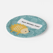 キュートイエローヘッジホッグパーソナライズされたパーティープレート ペーパープレート (アングル)