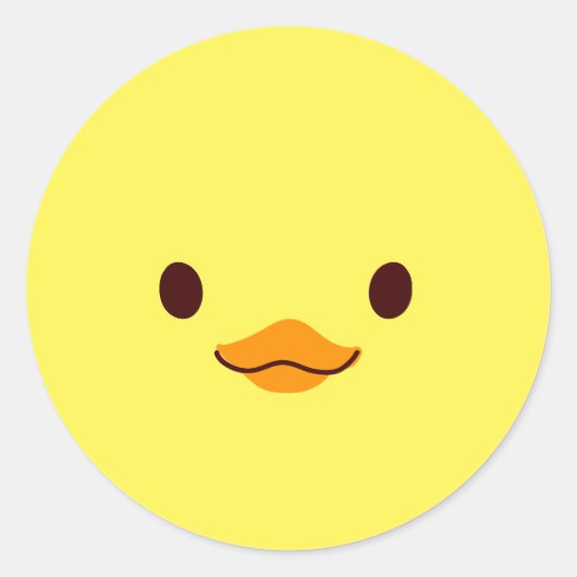 キュートイエローベビーダックシック ラウンドシール (正面)