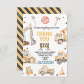 キュートイエローボーイズ建築誕生日 サンキューカード (正面/裏面)