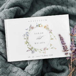 キュートイエローメド素朴フローラリース結婚ズ ゲストブック