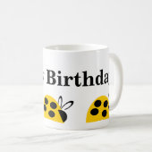 キュートイエローレディバグ誕生日 コーヒーマグカップ (正面右)