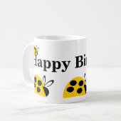 キュートイエローレディバグ誕生日 コーヒーマグカップ (正面左)