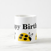 キュートイエローレディバグ誕生日 コーヒーマグカップ (中央)