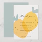 キュートイエローレモンフルーティシトラスブライトベビーシャワー サンキューカード (正面/裏面)