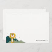 キュートイエローワイルドジャングルアニマルライオン子供の誕生日 ノートカード (正面/裏面)