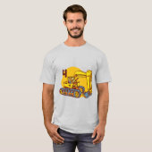 キュートイエロー掘削機 Tシャツ (正面フル)