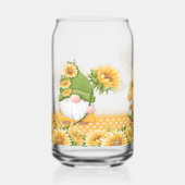 キュートイエロー格言ひまわり ガラス缶 (正面)