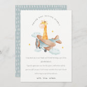 キュートイエロー飛行機キレーフスターズクラウド誕生日 サンキューカード (正面/裏面)