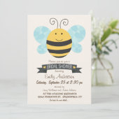 キュートイエロー&ブラックビーブライダルシャワー 招待状 (スタンド正面)
