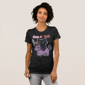 キュートイブイズキャットライディングユニコーンかわいいゴシックブラットコア Tシャツ (正面フル)
