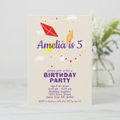 キュートインスカイスケッチ子供の誕生日 招待状 (スタンド正面)