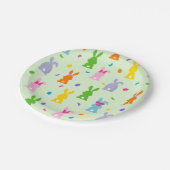 キュートイーカラフルスターバニーエッグ狩り ペーパープレート (アングル)