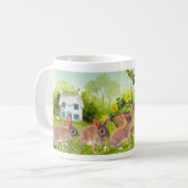 キュートイースターエッグ狩りホリデー コーヒーマグカップ (正面左)
