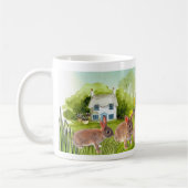 キュートイースターエッグ狩りホリデー コーヒーマグカップ (左)