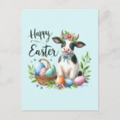 キュートイースターカウアド文字 ポストカード (正面)