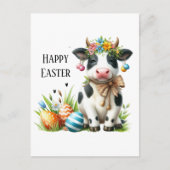 キュートイースターカウアド文字 ポストカード (正面)