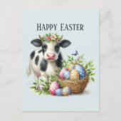 キュートイースターカウアド文字 ポストカード (正面)