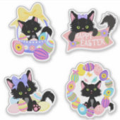 キュートイースターキッテンパステル シール (正面)