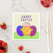 キュートイースターシックアンドエッグハッピーイースター スタンダードカクテルナプキン (インサイチュ)