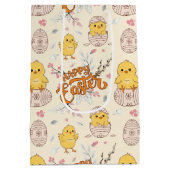 キュートイースターシックパターン抱き枕 ミディアムペーパーバッグ (裏面)