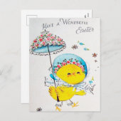 キュートイースターシックホリディハガードレトロヴィンテージ シーズンポストカード (正面/裏面)