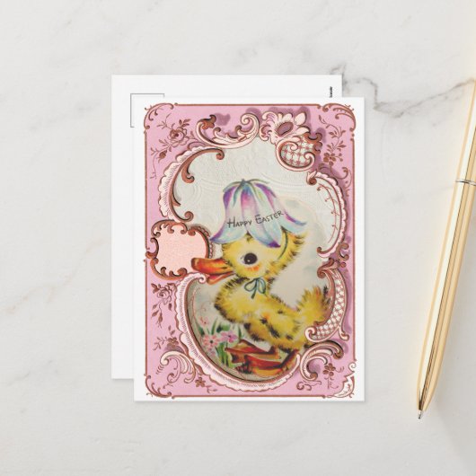 キュートイースターダクリングホリデーカード シーズンポストカード (正面/裏面インサイチュ)