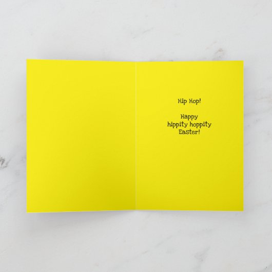 キュートイースターバニーおもしろいヒップホップリドル子供へ カード (内部)