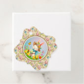 キュートイースターバニーとハッピー春の花休日 フェイバータグ (インサイチュ)