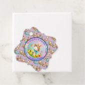 キュートイースターバニーとハッピー春の花休日 フェイバータグ (インサイチュ)