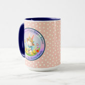 キュートイースターバニーとハッピー春の花休日 マグカップ (正面左)