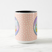 キュートイースターバニーとハッピー春の花休日 マグカップ (中央)