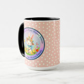 キュートイースターバニーとハッピー春の花休日 マグカップ (正面左)