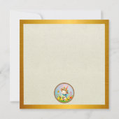 キュートイースターバニーとハッピー春の花休日 招待状 (裏面)