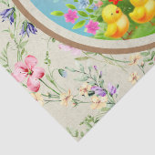 キュートイースターバニーとハッピー春の花休日 薄葉紙 (詳細)