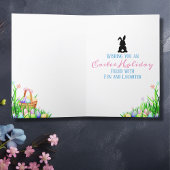 キュートイースターバニーとフルムーンハッピーイースター カード