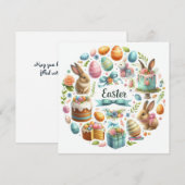キュートイースターバニーイラストレーション シーズンカード (正面/裏面)