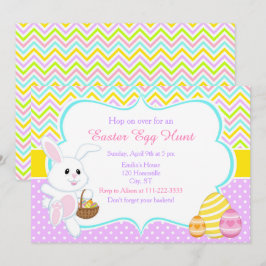 キュートイースターバニーイースターエッグ狩り 招待状