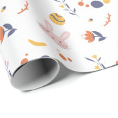 キュートイースターバニーエッグ春花柄 ラッピングペーパー (ロールコーナー)