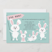 キュートイースターバニーエッグ狩りパーティー 招待状 (正面)